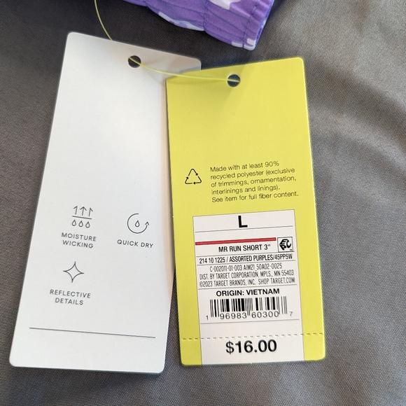 Women's All in Motion Purple Leopard Print Mid Rise Run Shorts - Picture 8 of 9